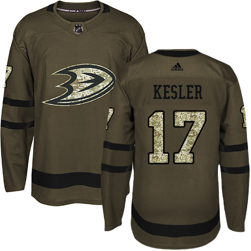 Adidas Ducks #17 Ryan Kesler Green Salute to Service Stitched NHL Jersey